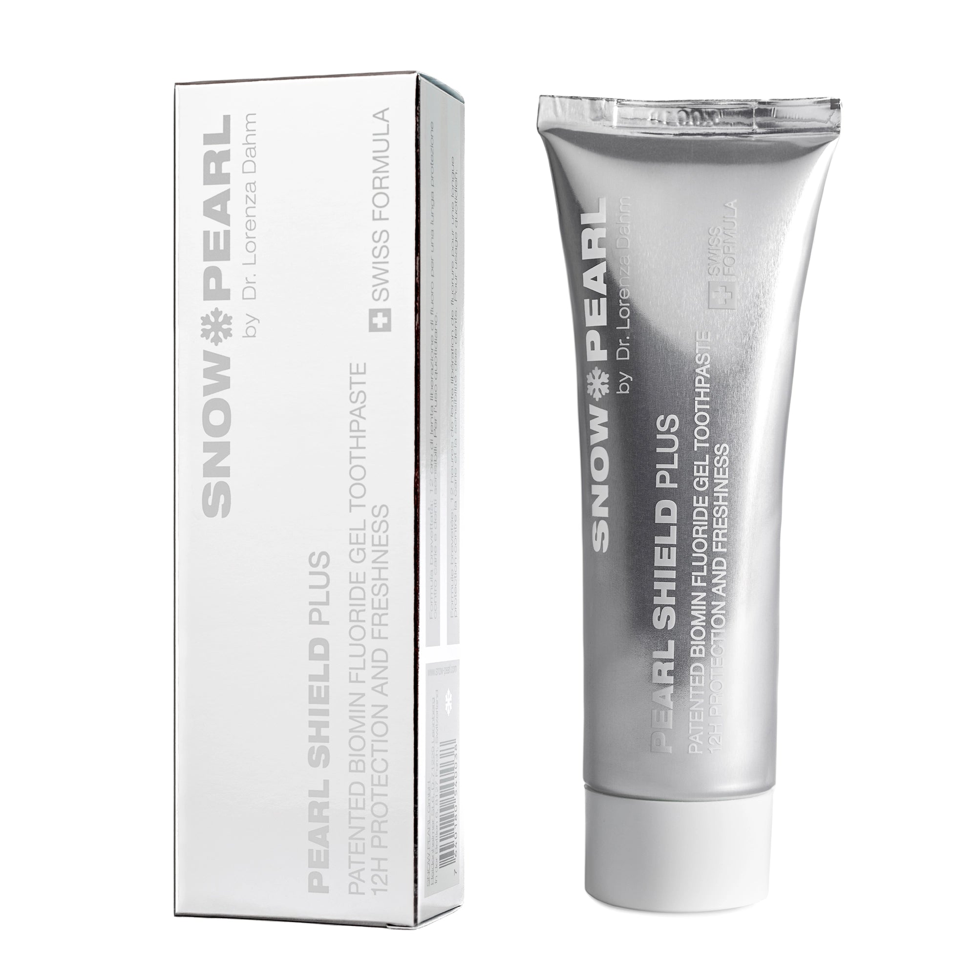 PEARL SHIELD PLUS Whitening Zahnpasta mit Fluorid für starken Zahnschmelz und Schutz vor Karies und Säureangriffen.