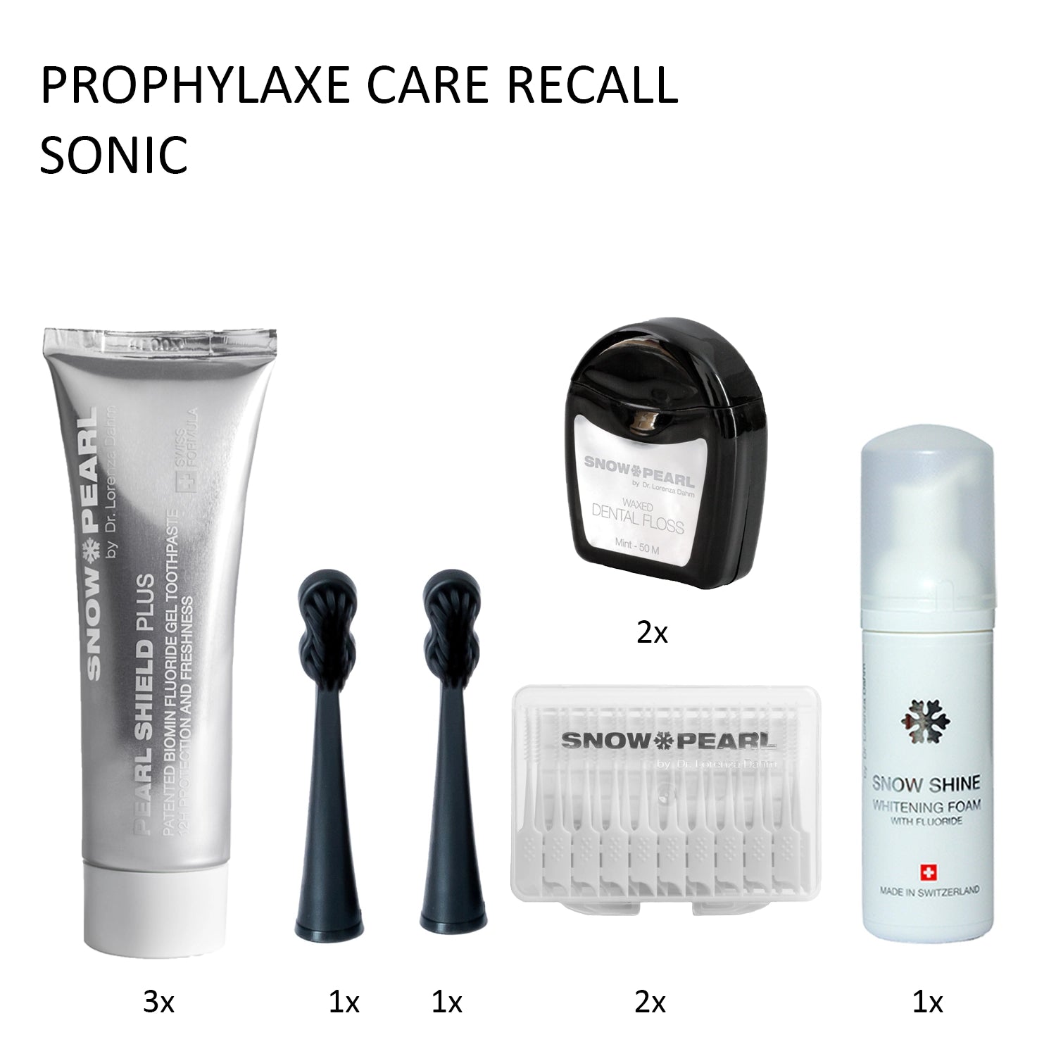 Snow Pearl PROPHYLAXE CARE RECALL – SONIC Set mit elektrischer Schallzahnbürste für professionelle Zahnpflege