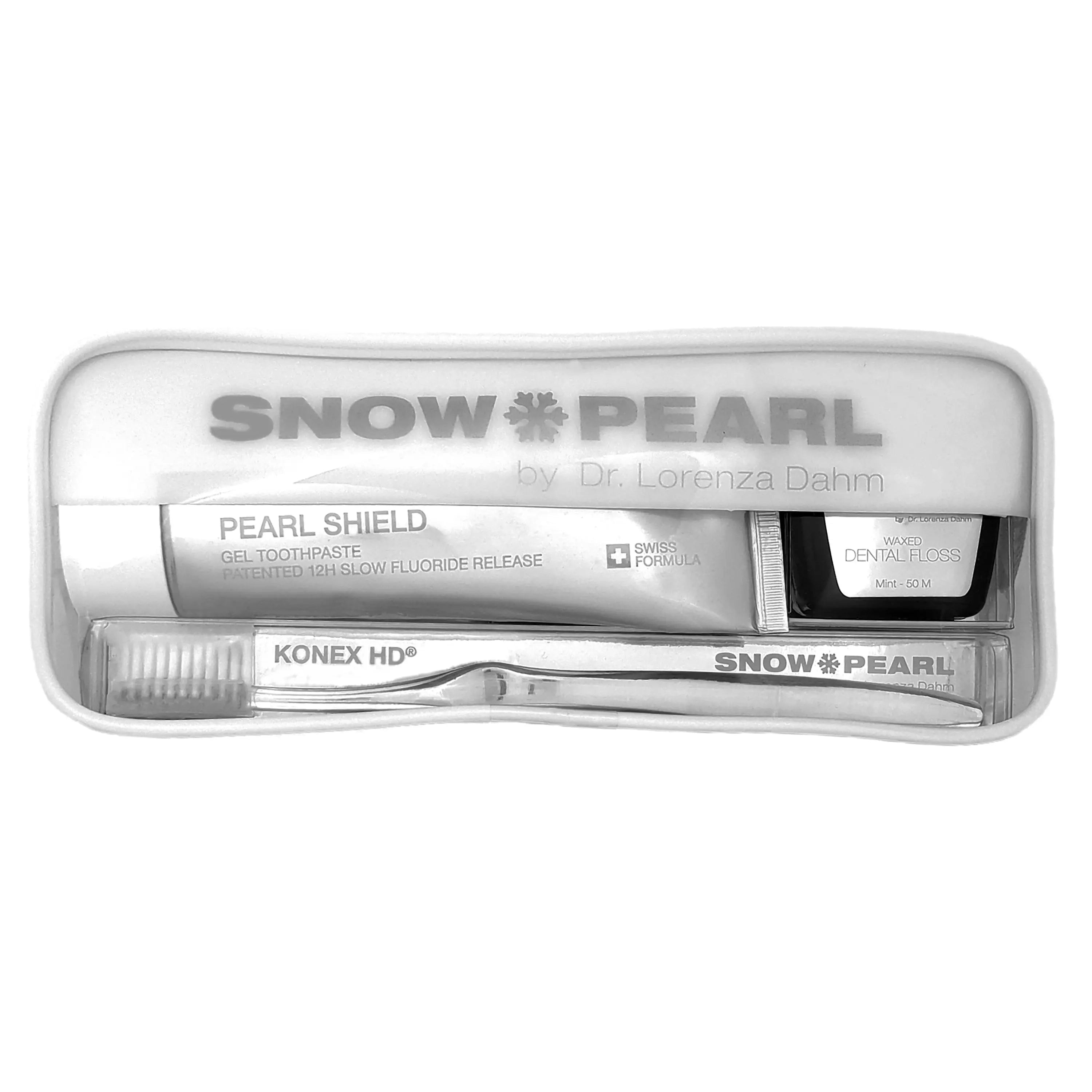 Travel Kit mit PEARL SHIELD Gel Zahnpasta 75ml - Weiss - Snow Pearl GmbH