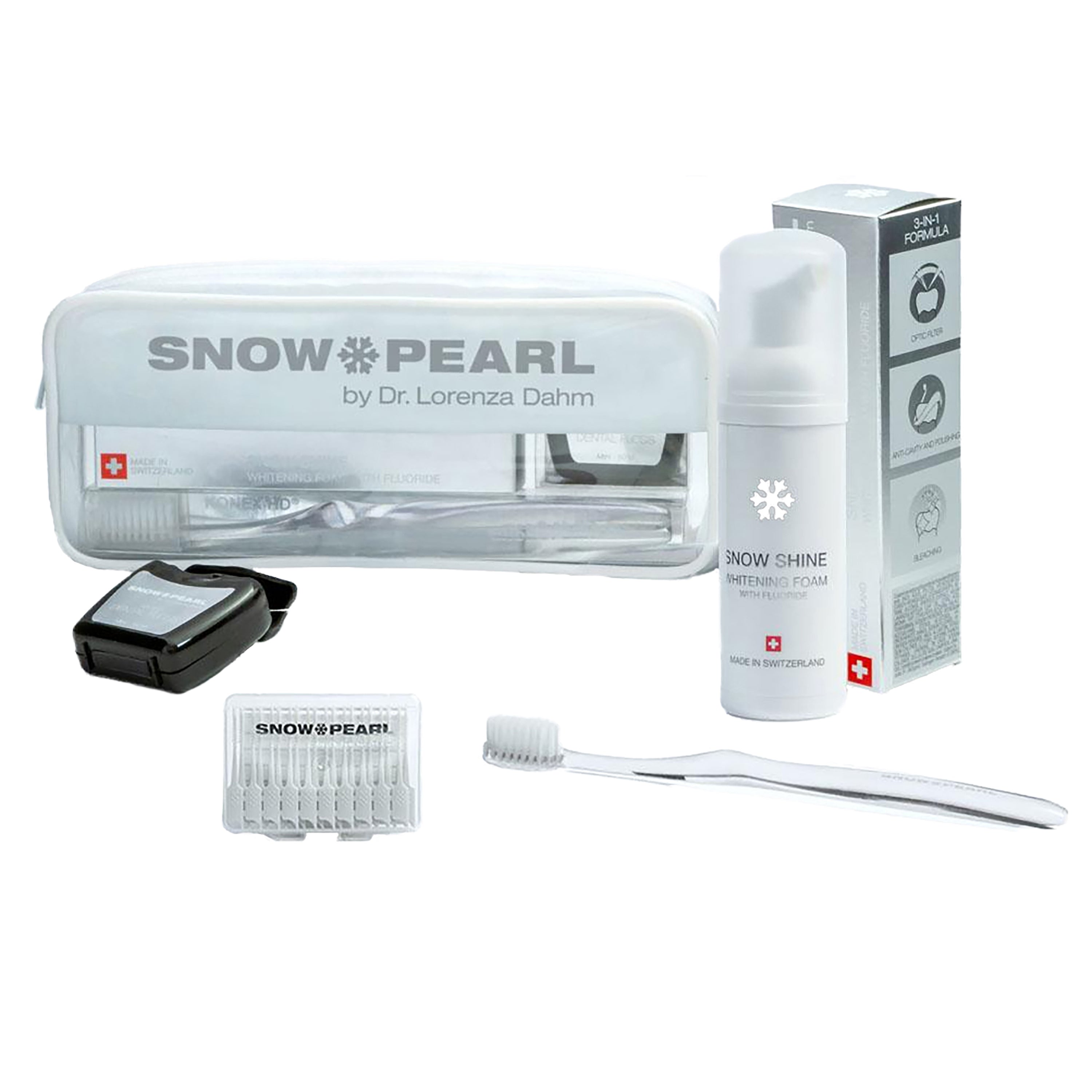 Travel Kit mit SNOW SHINE Whitening Foam 50ml - Weiss